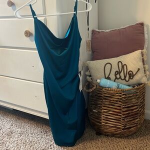 New with tags Dark Teal Satin Macys Formal Mini Dress